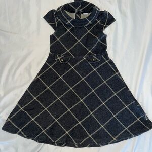 Janie and Jack grey and white dress for girls, size 5